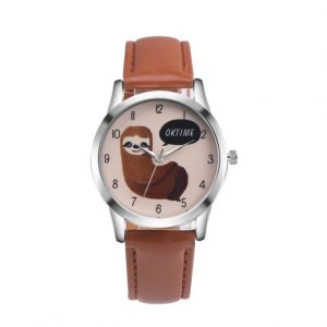 Ladies OKTIME Leather Fashion Sloth Watch - Brown